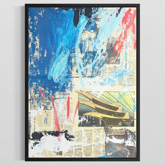 Original Mixed Media Abstract Modern Art Painting 18x24 
